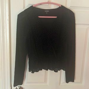 Velvet textured leopard print blouse